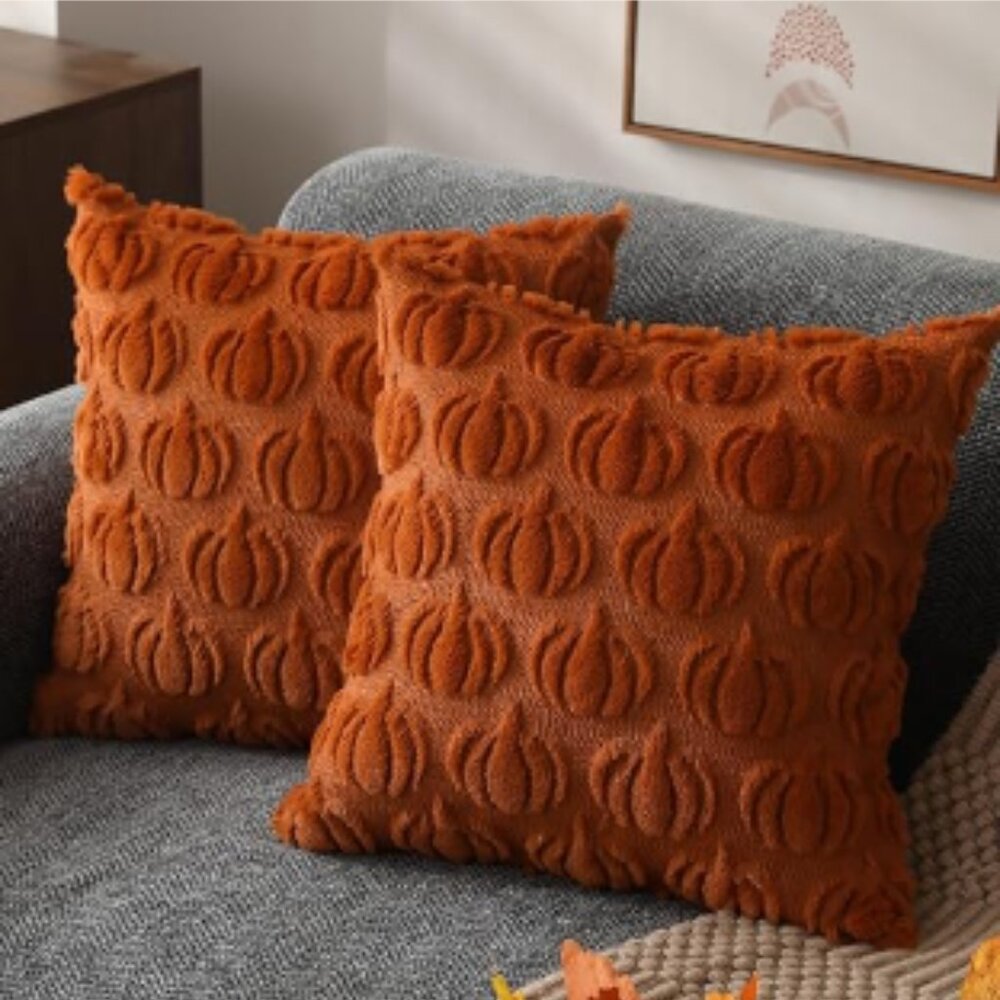 18 x 18 Fall Halloween Decor Autumn Thanksgiving Pumpkin Pillowcases 18 x 18